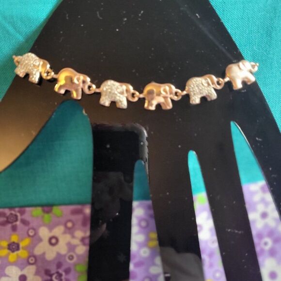 Karis Diamond Accent Elephant Bracelet in 18K RG w/extender - Picture 3 of 6